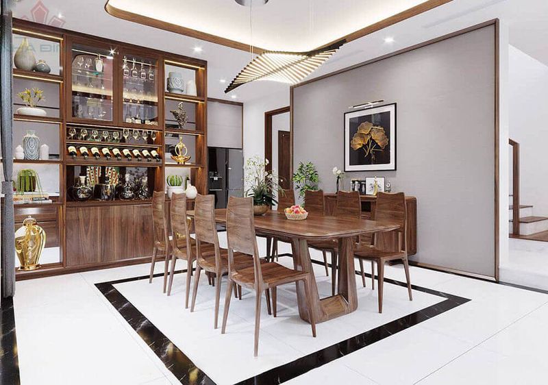 Bàn ăn gỗ hình chữ nhật cao cấp hiện đại Bàn ăn gỗ hình chữ nhật cao cấp hiện đại