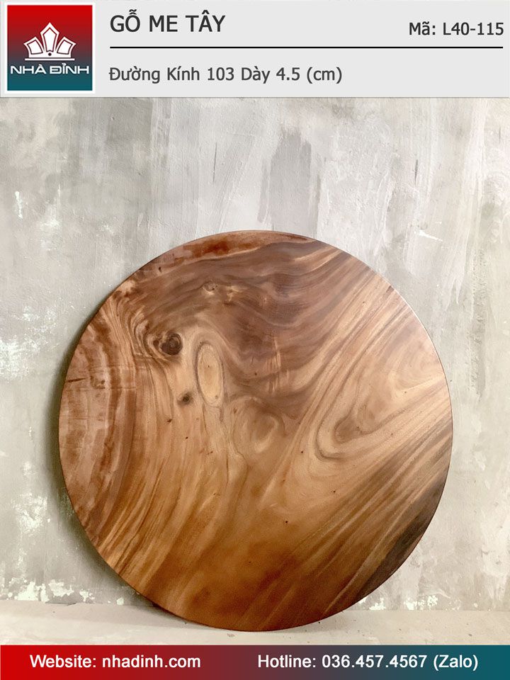 Mặt bàn gỗ Me Tây nguyên khối đẹp