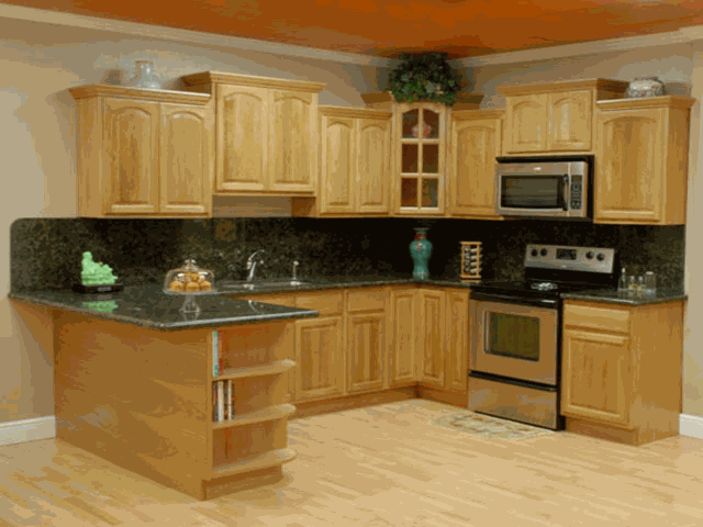 Thi công thủ bếp gỗ sồi