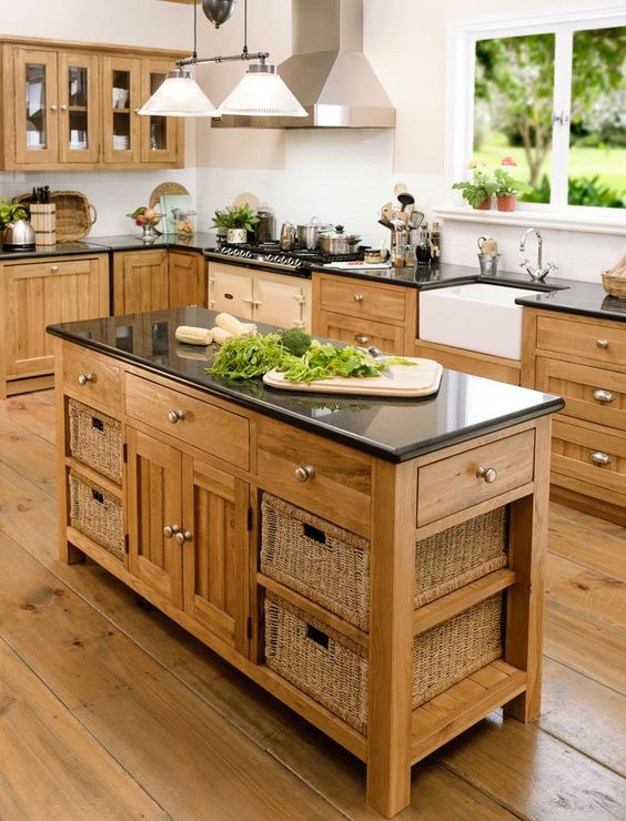 mẫu tủ bếp gỗ sồi chữ L