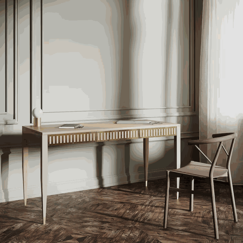 Bàn làm việc gỗ sồi (Oak) hiện đại