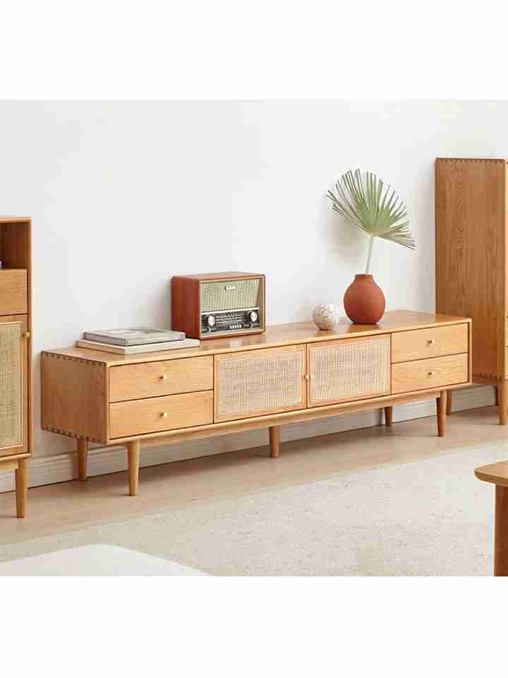 Tủ Tivi Gỗ Sồi (Oak) Dài 200 Sâu 35 Cao 65 (cm)