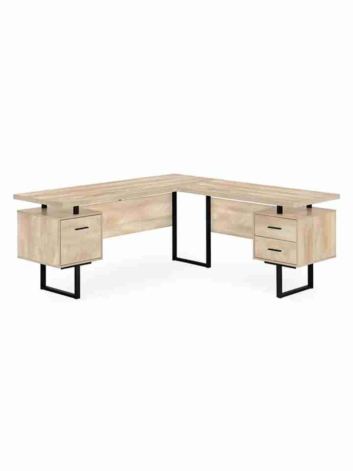 Bàn Làm Việc Chữ L Gỗ Sồi (Oak) Cao 75 Rộng 180 Sâu 180 (cm)