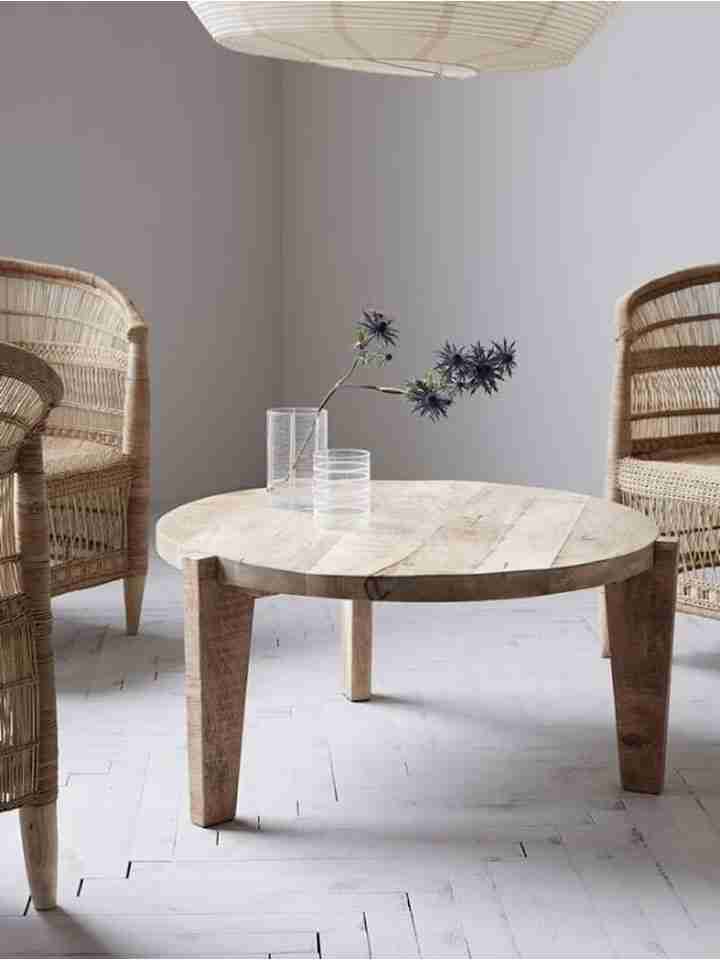 Bàn Coffee Gỗ Sồi (Oak) Cao 50 Đường Kính 80 (cm)