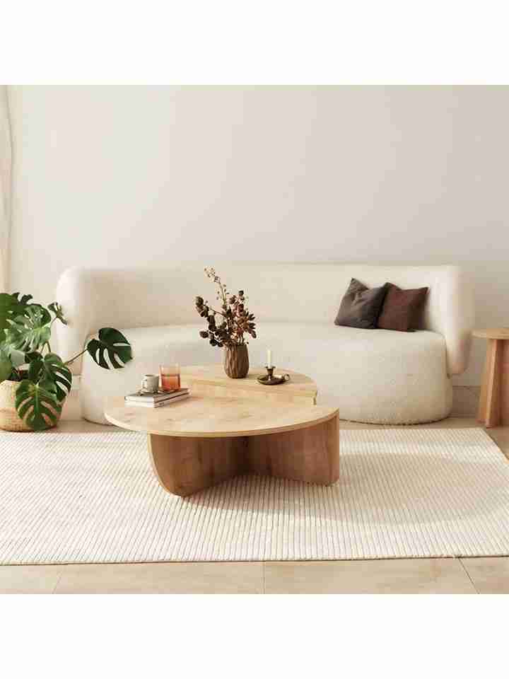 Bàn Trà Gỗ Cao Su Phủ Veneer Sồi (Oak) Cao 35 Rộng 90 Sâu 90 (cm)