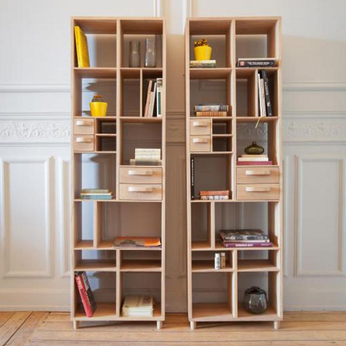 Kệ Sách 4 Hộc Kéo Gỗ Sồi (Oak) Ngang 60 Sâu 30 Cao 200 (cm)