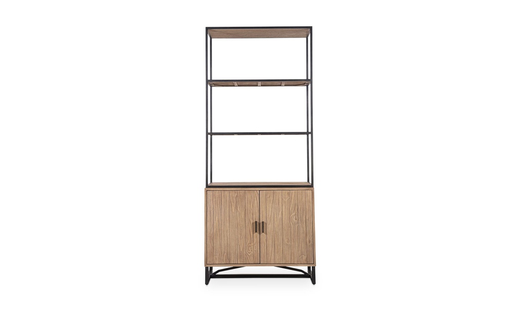 Tủ Trang Trí Gỗ Thông Khung Sắt Dài 99 Rộng 46 Cao 232 (cm)